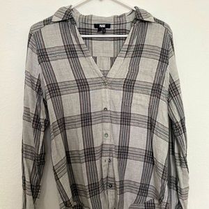 PAIGE Womens Plaid Flannel Top